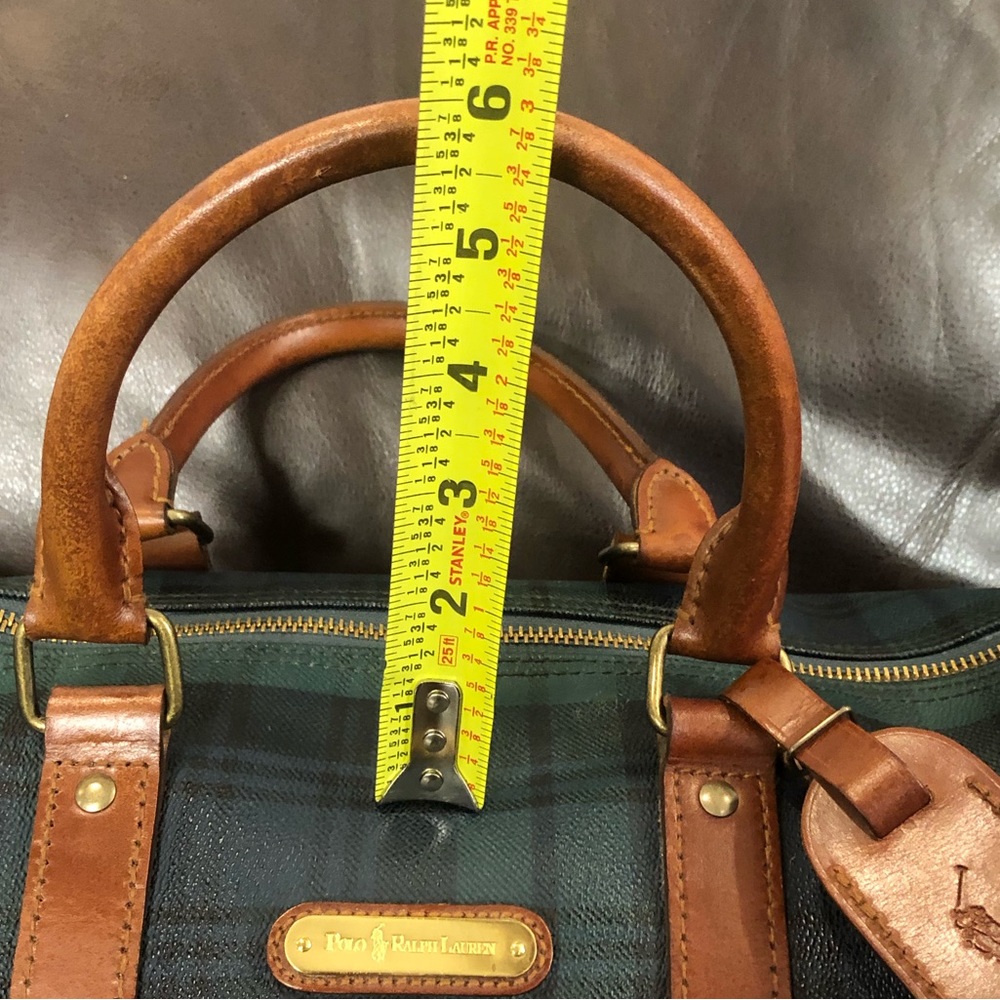 RALPH LAUREN Black Watch Plaid Boston Weekend Travel Duffle Doctors Bag 40cm - Picture 11 of 17